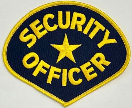 SECURITY OFFICER SHOULDER PATCH - MD GOLD ON NAVY.